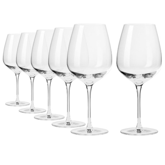 Set of 6 Pinot Noir wine glasses, crystalline glass, 810ml, "Divine" - Krosno