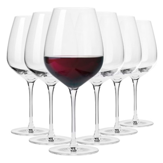 Set of 6 Pinot Noir wine glasses, crystalline glass, 810ml, "Divine" - Krosno