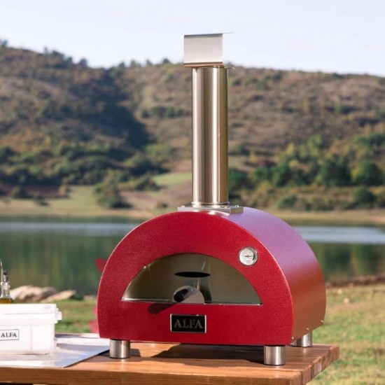 Moderno 1 Pizze houtoven, Rood - Alfa