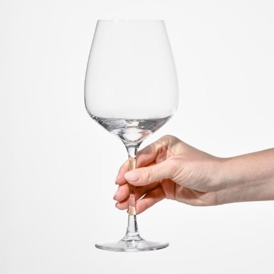 Sæt med 6 rødvinsglas, krystalglas, 670 ml, "Divine" - Krosno