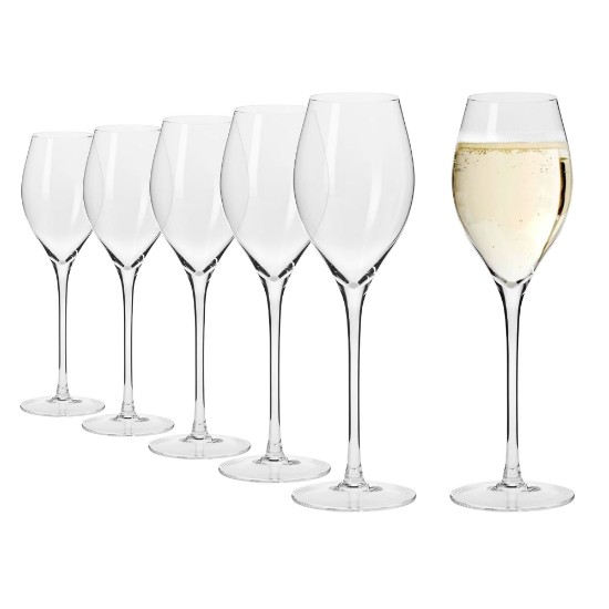 Set of 6 Prosecco glasses, crystalline glass, 300 ml, "Harmony" - Krosno