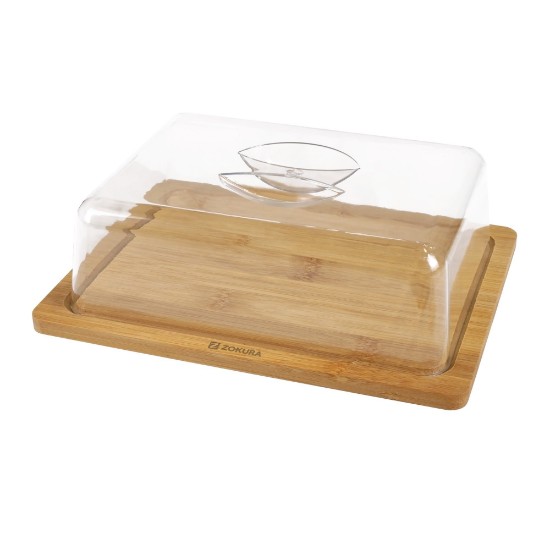 Platter chun cáiseanna a sheirbheáil, le clúdach plaisteach, 24 x 19 cm - Zokura