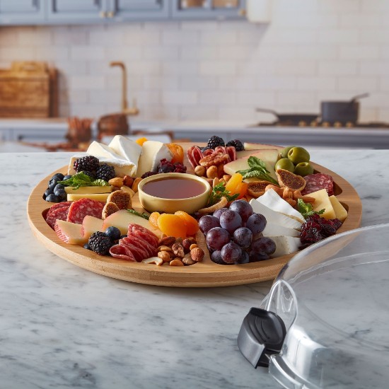 Compartmentalized serving board, with lid, bamboo, 35.5cm, "Farberware" - Kitchen Craft