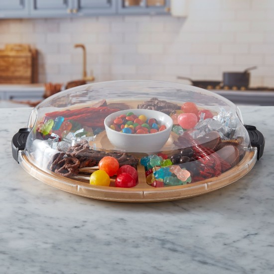 Serviravimo lenta su skyreliais, su dangčiu, bambukine, 35,5 cm - Farberware