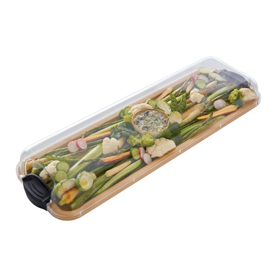 Serving platter, with lid, bamboo, 17x56 cm, "Farberware" - Kitchen Craft