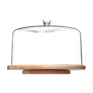 Serving platter, 33 cm, with glass lid, "Glamour" - Krosno