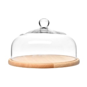 Serving platter, 28.5 cm, with glass lid, "Glamour" - Krosno