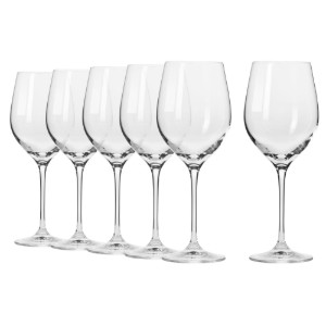 Set of 6 white wine glasses, crystalline glass, 370ml, HARMONY - Krosno