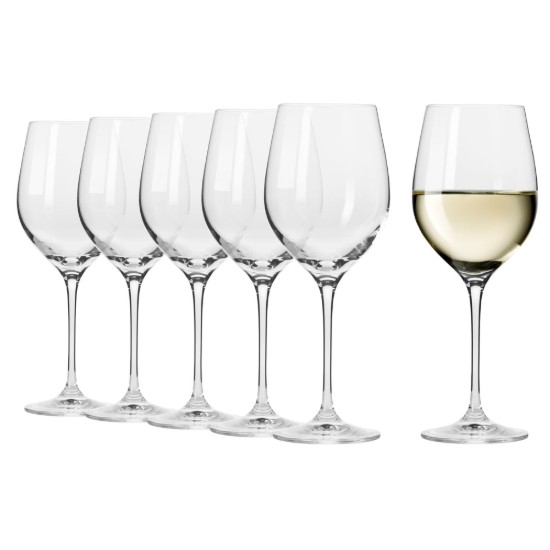 Valge veiniklaaside komplekt 6 tk, kristallklaasist, 370ml, HARMONY - Krosno
