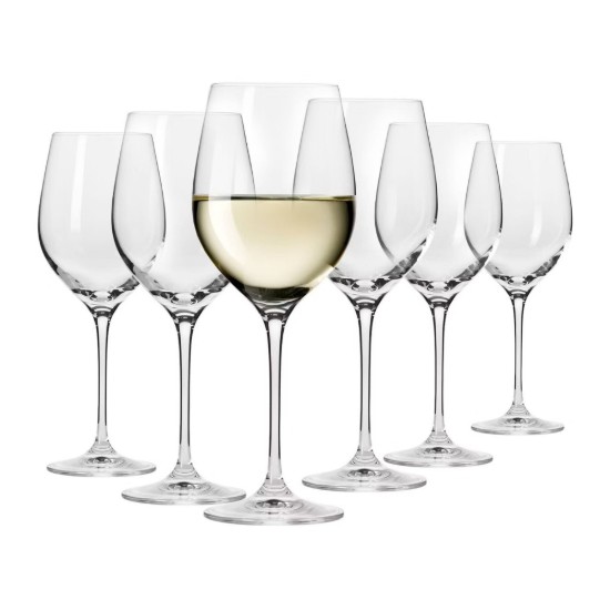 Valge veiniklaaside komplekt 6 tk, kristallklaasist, 370ml, HARMONY - Krosno