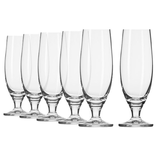 6-delat ölglasset, tillverkat av kristallint glas, 500ml, "Elite" - Krosno