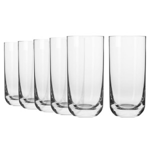 6-piece "long drink" glass set, crystalline glass, 360ml, "Glamour" - Krosno