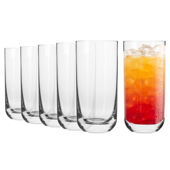 6-delt "long drink" glassæt, krystallinsk glas, 360ml, "Glamour" - Krosno