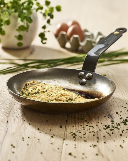 Taġen tal-omelette, azzar, 20 ċm, "Mineral B" - de Buyer