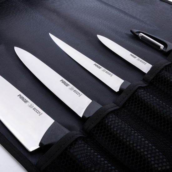 Knife set, 5 pieces, with storing bag, "Ecco" - Pirge