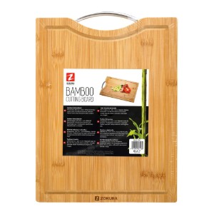 Tagliere in bambù con manico, 34 x 25 cm, spessore 1,5 cm - Zokura