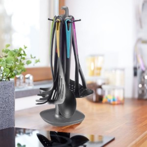 Set of 6 kitchen utensils, with rotating stand, plastic, "Gallant" - Westmark