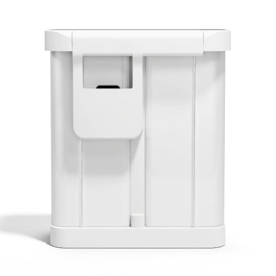 Landa taż-żibel bil-pedala, b'żewġ kompartimenti, 58 L, azzar inossidabbli, White Steel - simplehuman