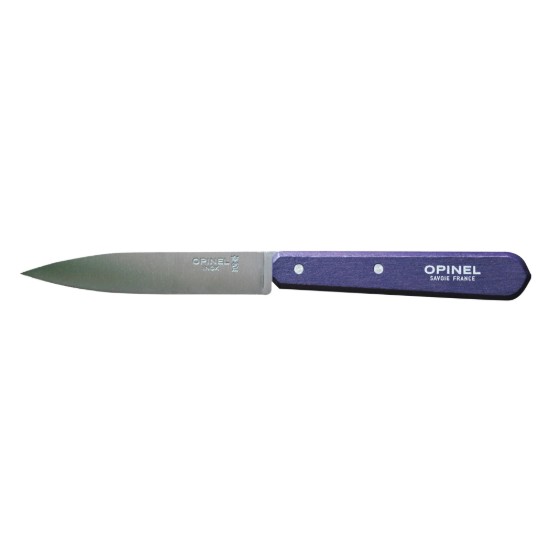 N°112 paring knife, stainless steel, 10cm, "Les Essentiels", Violet - Opinel
