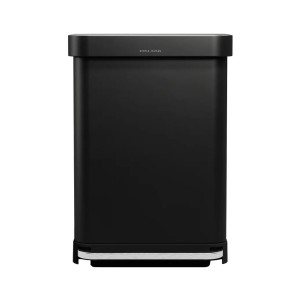 Landa taż-żibel bil-pedala, 55 L, azzar inossidabbli, Matte Black - simplehuman