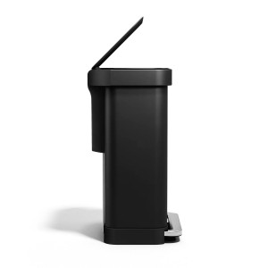 Landa taż-żibel bil-pedala, 55 L, azzar inossidabbli, Matte Black - simplehuman