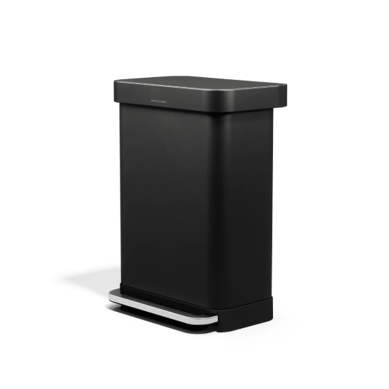 Landa taż-żibel bil-pedala, 55 L, azzar inossidabbli, Matte Black - simplehuman