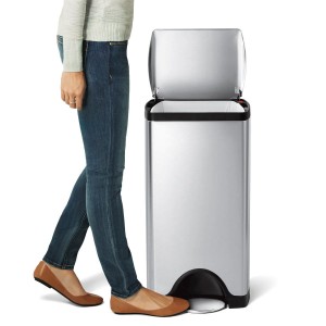 Landa taż-żibel rettangolari bil-pedala, 30 L, azzar inossidabbli, Brushed - simplehuman
