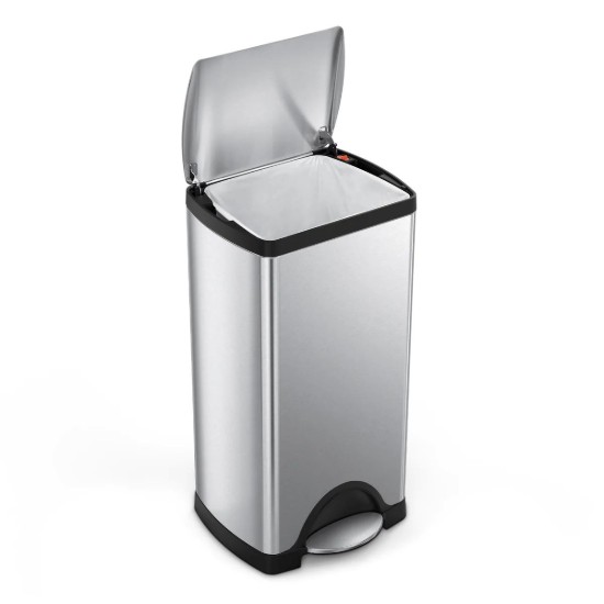 Landa taż-żibel rettangolari bil-pedala, 30 L, azzar inossidabbli, Brushed - simplehuman