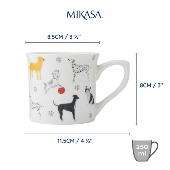 Porcelain mug, 250 ml, Dog - Mikasa
