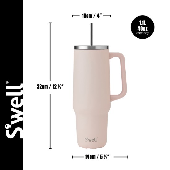 Isı yalıtımlı bardak, paslanmaz çelik, 1,1 L, Himalayan Salt - S'well