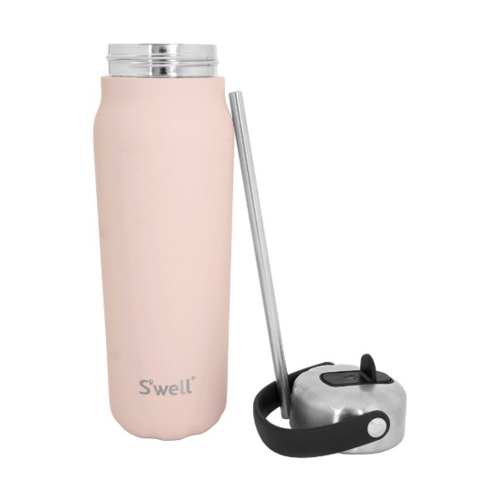 Thermos bottle for drinks, stainless steel, 700 ml, "Explorer Flip Straw", Himalayan Salt - S'well