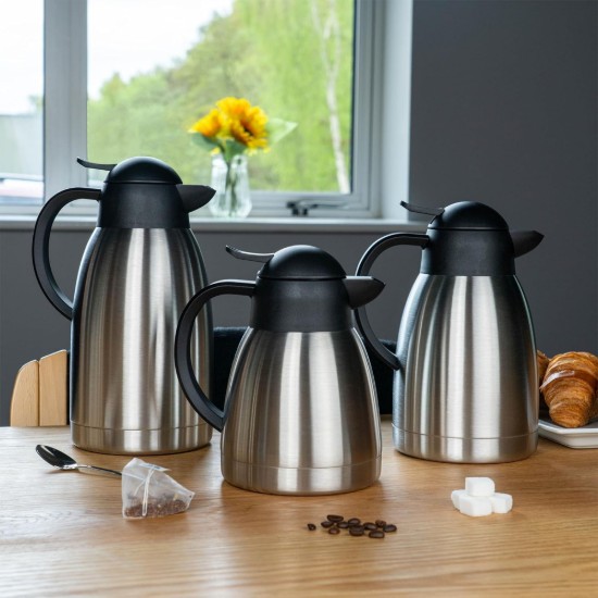 Termoizoliacinis termoizoliacinis termosas, nerūdijančio plieno, 2 l, "Pioneer", Satin - Grunwerg
