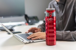 Fleascán inslithe go teirmeach, 350 ml, "Pioneer", Dearg Miotalach - Grunwerg