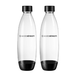 2 "Fuse" gazlı şişe seti, plastik, 1L, Siyah - SodaStream