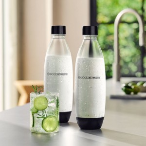 2 "Fuse" gazlı şişe seti, plastik, 1L, Siyah - SodaStream