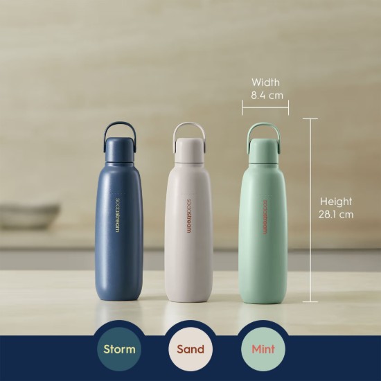 "Fizz&Go Cool" termos şişesi, paslanmaz çelik, 0,9 L, Sand - SodaStream
