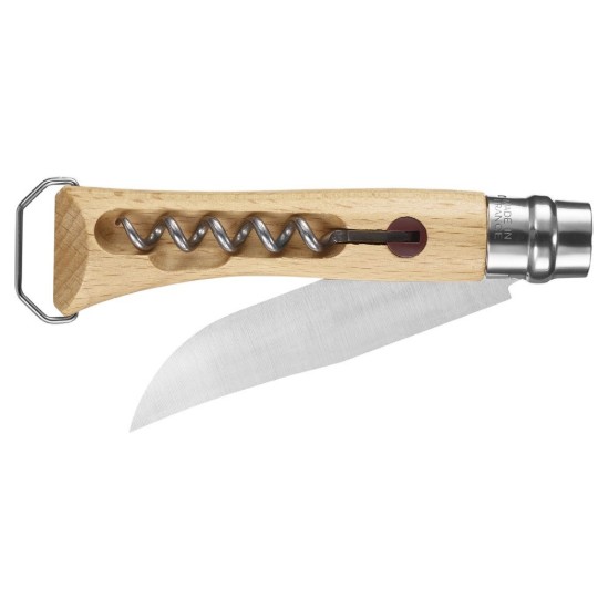 Карманный нож N°10 со штопором и ножнами, нержавеющая сталь, 10 см - Opinel