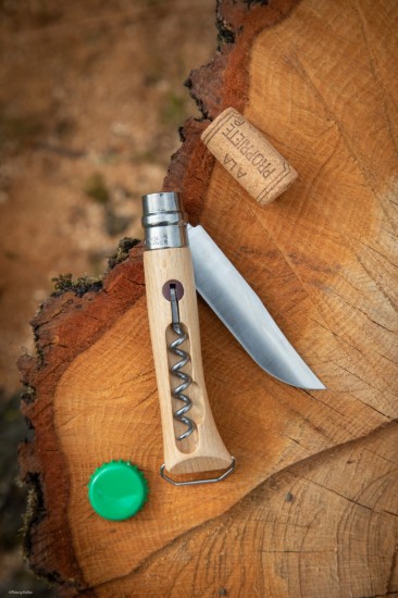 Карманный нож N°10 со штопором и ножнами, нержавеющая сталь, 10 см - Opinel