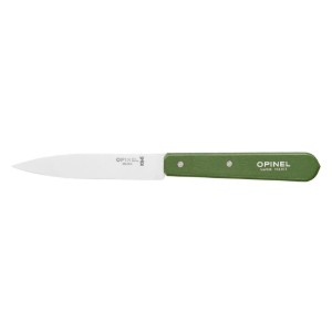 Paring knife N°112, stainless steel, 10 cm, "Les Essentiels", Green - Opinel