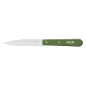 Savtakket kniv N°113, rustfrit stål, 10 cm, "Les Essentiels", Grøn - O