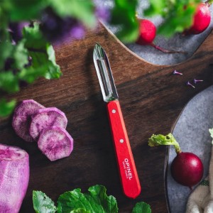 N°115 peeler, stainless steel, 6 cm, "Les Essentiels", Red - Opinel