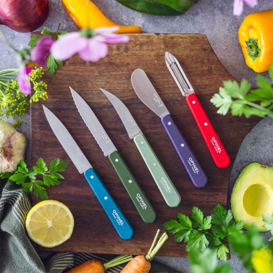 N°115 peeler, stainless steel, 6 cm, "Les Essentiels", Red - Opinel