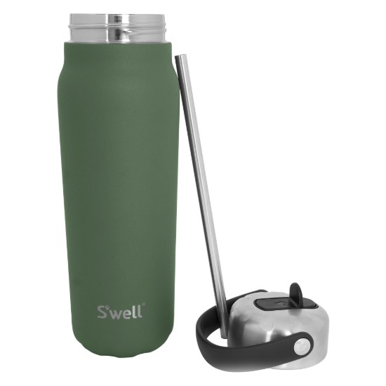 Thermos bottle for drinks, stainless steel, 700 ml, "Explorer Flip Straw", Jasper - S'well