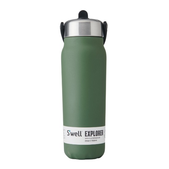Thermos bottle for drinks, stainless steel, 700 ml, "Explorer Flip Straw", Jasper - S'well