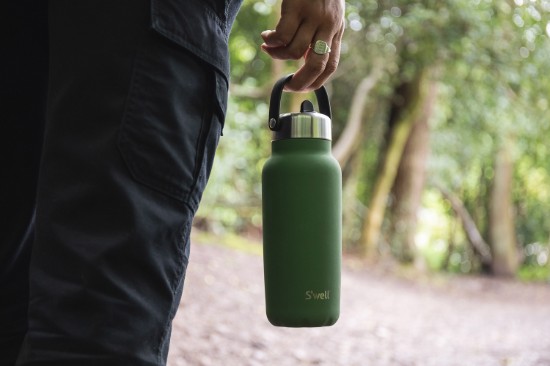 Thermos bottle for drinks, stainless steel, 700 ml, "Explorer Flip Straw", Jasper - S'well