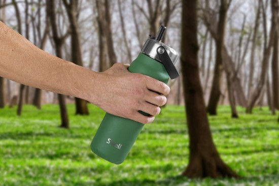 Thermos bottle for drinks, stainless steel, 700 ml, "Explorer Flip Straw", Jasper - S'well