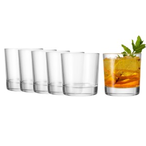 Lot de 6 verres à boire, en verre, 360 ml,  "Indro" - Borgonovo