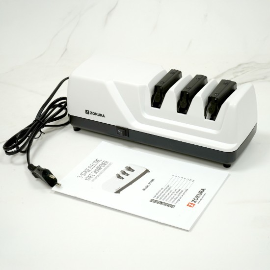 3-stage electric knife sharpener, 18W - Zokura