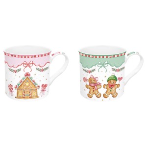 2-piece porcelain mug set, 300ml, "Sweet Christmas" - Nuova R2S