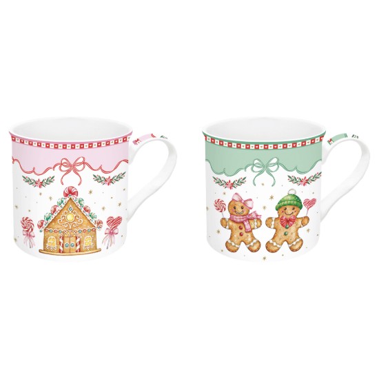2-piece porcelain mug set, 300ml, "Sweet Christmas" - Nuova R2S